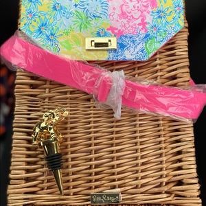 Lily Pulitzer Wine picnic basket brand new